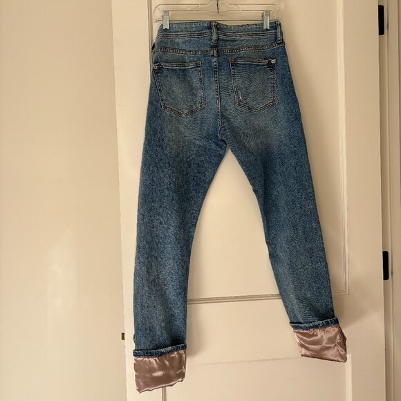 Anthropologie Pilcro High-Rise Satin-Trimmed Straight Jeans in Size 27 - Picture 3 of 6